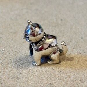 🆕Listing! Sterling silver standing cat bead Marked 925 Fits MINI holders ONLY